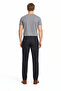 Men's Navy Blue Flexible Comfort Fit Trousers with Side Pockets 1003240005 - 3