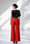 Red Pleated Detailed Relaxed Fit Belted Trousers - 4