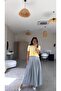 Gray Pleated Maxi Skirt