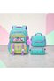 Korean Style Six-Compartment Colorful Zippered Orthopedic Bag with Lid, Pom Pom Accessories, Pen Holder and Thermos, 3-Piece School Bag Set - 3