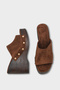 Sonia Wedge Heeled Single Strap Open Toe Sabo Slippers - 3