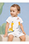 Safari Animal Figured, Short Sleeve, Snap-Shoulder Baby Romper - 2