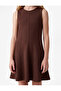 Cotton Slim Fit A-Line Crew Neck Sleeveless Dress - 3