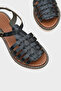 Daphne Round Toe Gladiator Strap Women's Leather Sandals - 3