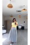 Gray Pleated Maxi Skirt - 4