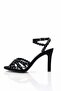 Black Stone Heeled Sandals 26036