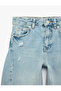 Barrel Denim Trousers with Cotton Pocket Detail - 8