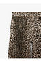 Zipper Pocket Buttoned Regular Waist Straight Leg Leopard Trousers - 7