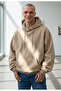Men's Beige Plain Hooded Winter Sweatshirt