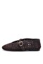 Brown Perforated Ballerinas 26023