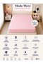 Pink Colored 100% Cotton Combed Elastic Bed Sheet 30-35 cm High Edge (Single - Double - King and King Size) - 8