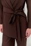 Kuşaklı Kruvaze Blazer Ceket - 5