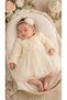 Girls' Dress Cream Color Rose Patterned with Bow Stylish Special Occasion Evening Dress 0-5 Years - 5
