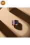 Copper Blue Red Diamond Motif Wide Form Adjustable Ring