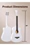 38 Inch Acoustic Guitar Starter Set, Full Kit with Gig Bag and Tuner for Beginners, White - 5