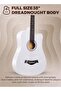 38 Inch Acoustic Guitar Starter Set, Full Kit with Gig Bag and Tuner for Beginners, White - 3