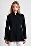 Fancy Buttoned Padded Woven Jacket Laz0016 Black - 4