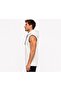 Men's Cream Zippered Hooded Kangaroo Pocket Sleeveless Interlock Vest-Y1142 - 2