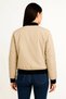 Lined zipper bomber jacket - beige - 2