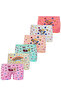 Set of 6 Girls' Boxers 100% Cotton Lycra Printed Fun Comfortable - 2