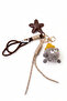Brown Plush Keychain Star Detailed Bag Charm, Keychain