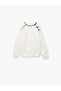 Bow Detailed Long Sleeve Crew Neck Ribbed Sweatshirt - 3