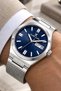 Steel Cord&Case Calendar Men's Wristwatch Watch Bracelet Gift Silver-Blue Zmdk1203