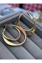 Women's Gold Double Hoop Earrings - Two Row Shiny Steel Earrings - Trendy Earring Styles - 2