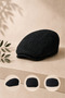 Men's Cap - Arden Black Herringbone Cap - Standard Size M-L Compatible Hat
