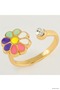 Spt-Gld Daisy Enamel and Stone Joint Ring 1 (51915) Piece Yellow