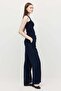 Women's Front-Seamed Straight-Cut Trousers with Elastic Waist - 4