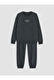 Anthracite Embroidered Boys' Tracksuit Set