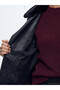 Lcw Vision Black Fur Collar Women's Leather Look Jacket - 4