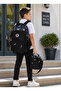Football Themed 3-Piece School Bag Set Backpack Lunch Bag Pen Holder Primary School Black - 3
