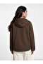 Brown Hooded Oversized Women's Raincoat - 5