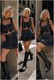 Signature Anthracite Graffiti - Skirt with Chain Belt Detail - 5