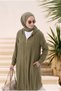 Hooded Zippered Long Wearable Khaki 26Yt556