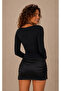 Women's Black Square Neck Blouse Be510 - 2