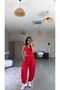 Red Slim Modal Athlete Shalwar Set