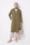 Hooded Zippered Long Wearable Khaki 26Yt556 - 4