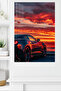 Red Supercar Sunset Metal Wall Art - 4