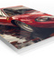 Red Classic Racing Car Close Up Metal Wall Art - 2