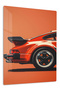 Orange Rear Wing Sports Car Metal Wall Art