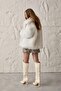 Ecru padded fur coat - 5