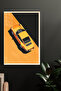 Yellow Classic Car Top View Metal Wall Art - 4