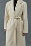   Beige Belted Midi Coat - 3