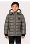 5-14 Years Old Boys and Girls Plush Hooded Zippered Snap-Off Hooded Inflatable Winter Coat