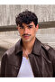 New Season Boxy Fit Faux Men's Leather Jacket Coat - 5