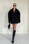 Black oversize two button cashmere coat