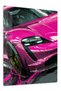Pink Sports Car Close Up Metal Wall Art